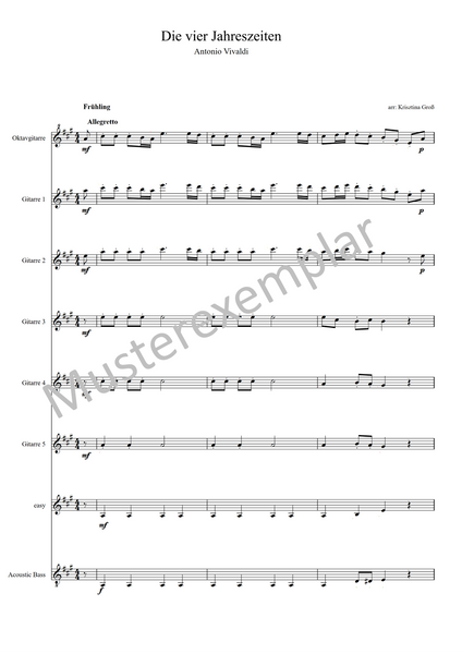 Die vier Jahreszeiten für Gitarrenorchester